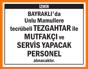 TEZGAHTAR MUTFAKÇI SERVİS ELEMANI