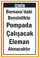 POMPADA ÇALIŞACAK ELEMAN BORNOVA