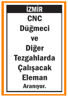 TEZGAHLARDA ÇALIŞACAK ELEMAN  VE CNC DÜĞMECİ