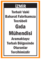 TECRÜBELİ GIDA MÜHENDİSİ TORBALI