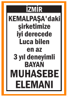 BAYAN MUHASEBE ELEMANI KEMALPAŞA