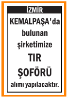 TIR ŞOFÖRÜ KEMALPAŞA İZMİR
