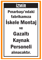 İSKELE MONTAJ VE GAZALTI KAYNAK PERSONELİ