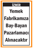 BAY BAYAN YEMEK FABRİKAMIZA PAZARLAMACILAR