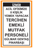 TERCİHEN EMEKLİ MUTFAK PERSONELİ