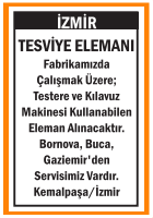 KEMALPAŞA İZMİR TESVİYE ELEMANI