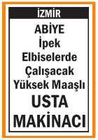 YÜKSEK MAAŞLI USTA MAKİNACI