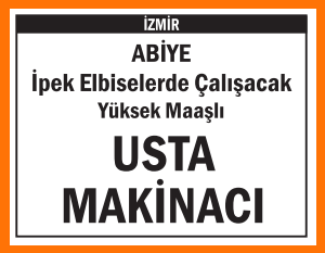 YÜKSEK MAAŞLI USTA MAKİNACI