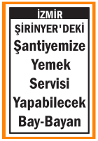 YEMEK SERVİSİ İÇİN BAY BAYAN ŞİRİNYER