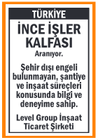DENEYİMLİ İNCE İŞLER KALFASI
