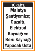 GAZALTI ELEKTROD BORU KAYNAĞI USTASI