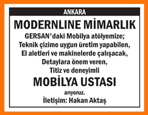 MOBİLYA USTASI MODERNLINE  MİMARLIK GERSAN