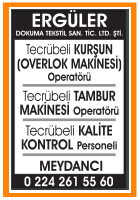 OSMANGAZİ BURSA ERGÜLER DOKUMAYA ELEMANLAR