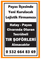 HATAY PAYAS CİVARINDAN TECRÜBELİ TIR ŞOFÖRÜ