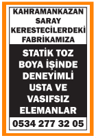 STATİK TOZ BOYA USTASI VE VASIFSIZ ELEMANLAR