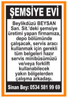 DEPO BÖLÜMÜNDE ÇALIŞACAK ELEMANLAR BEYLİKDÜZÜ ŞEMSİYE EVİ